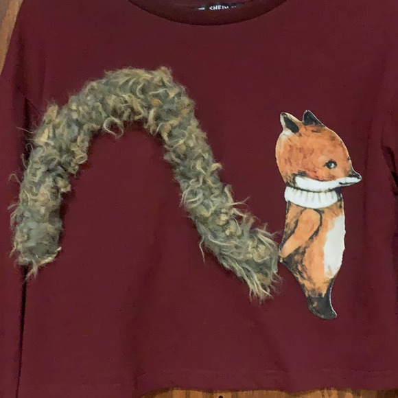 SHEIN Faux Fur Fox Cropped Top - Picture 2 of 8